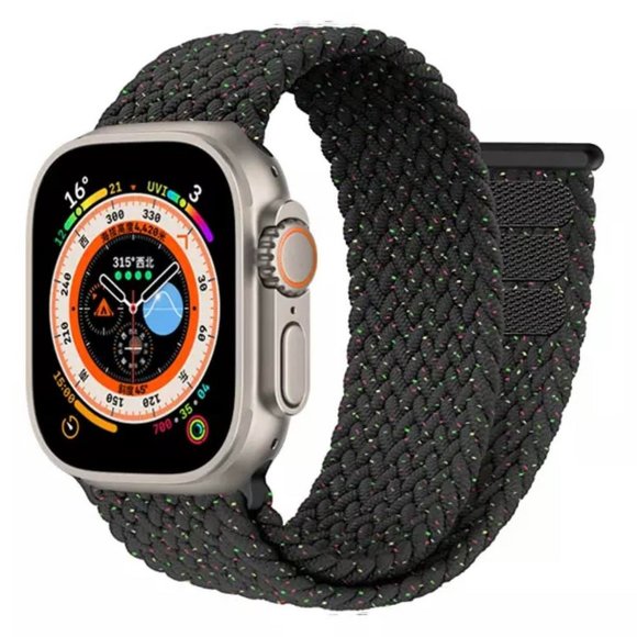NEW Velcro Braided SOLO Loop band For Apple Watch - Black Unity - Picture 1 of 5